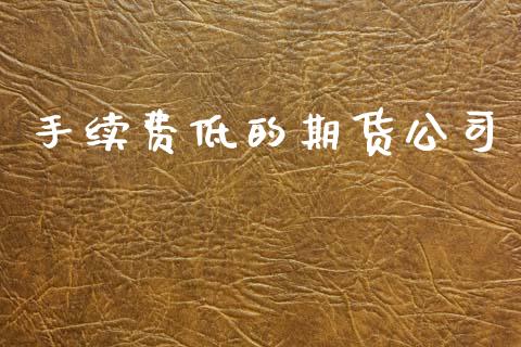 手续费低的期货公司