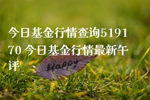 今日基金行情查询519170 今日基金行情最新午评