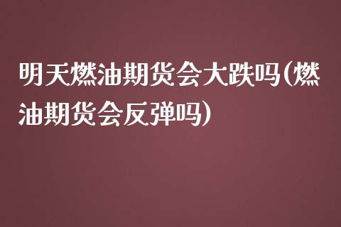 明天燃油期货会大跌吗(燃油期货会反弹吗)