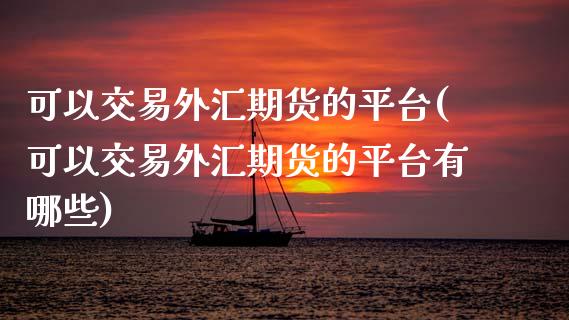 可以交易外汇期货的平台(可以交易外汇期货的平台有哪些)