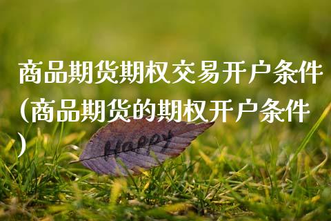 商品期货期权交易开户条件(商品期货的期权开户条件)
