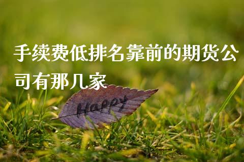 手续费低排名靠前的期货公司有那几家