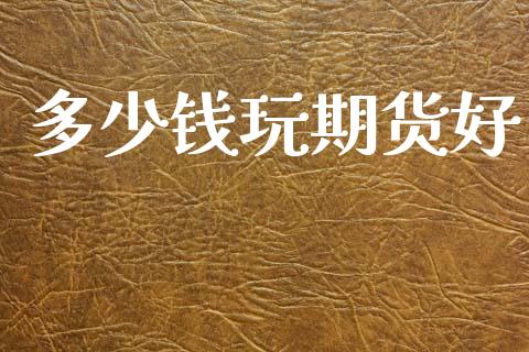 多少钱玩期货好