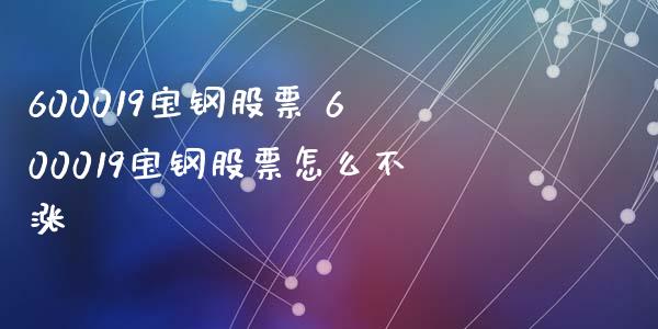 600019宝钢股票 600019宝钢股票怎么不涨