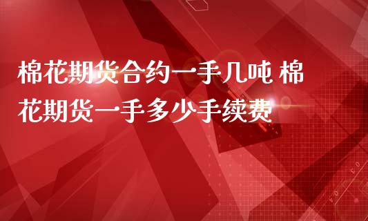 棉花期货合约一手几吨 棉花期货一手多少手续费