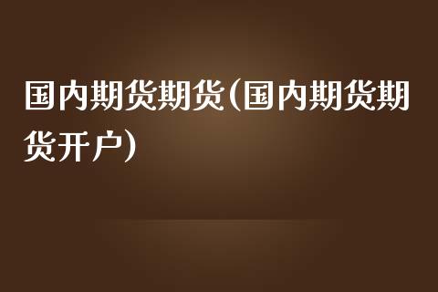 国内期货期货(国内期货期货开户)