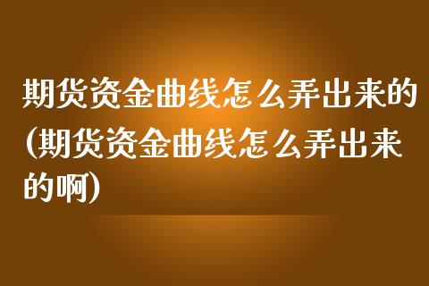 期货资金曲线怎么弄出来的(期货资金曲线怎么弄出来的啊)
