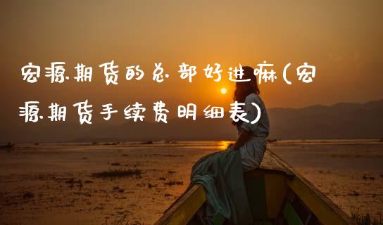 宏源期货的总部好进嘛(宏源期货手续费明细表)