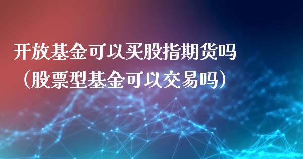 基金可以买股指期货吗（股票型基金可以交易吗）