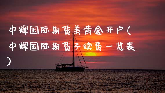 国际期货美黄金开户(国际期货手续费一览表)