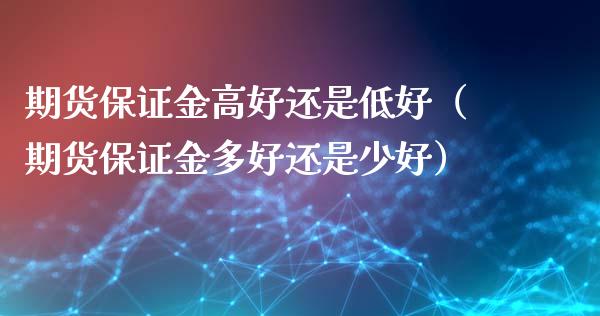 期货保证金高好还是低好（期货保证金多好还是少好）