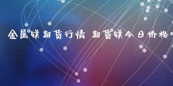 金属镁期货行情 期货镁今日价格