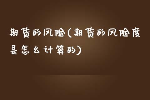 期货的风险(期货的风险度是怎么计算的)