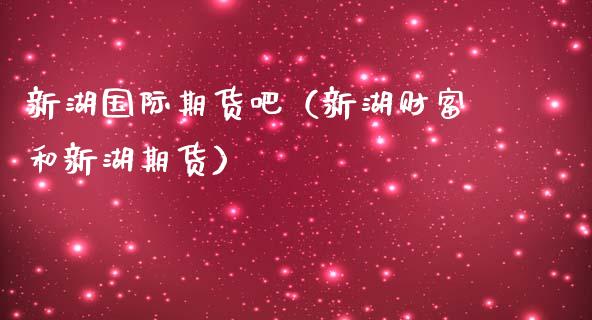新湖国际期货吧（新湖财富和新湖期货）