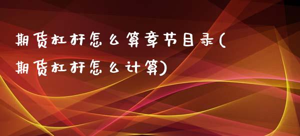 期货杠杆怎么算章节目录(期货杠杆怎么计算)