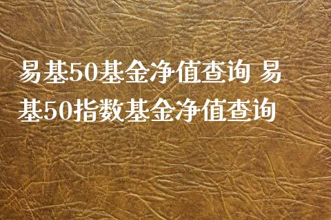 易基50基金净值查询 易基50指数基金净值查询
