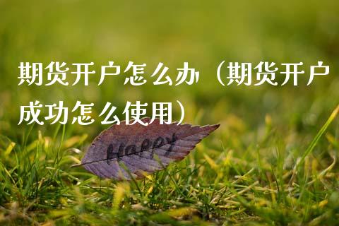 期货开户怎么办（期货开户成功怎么使用）