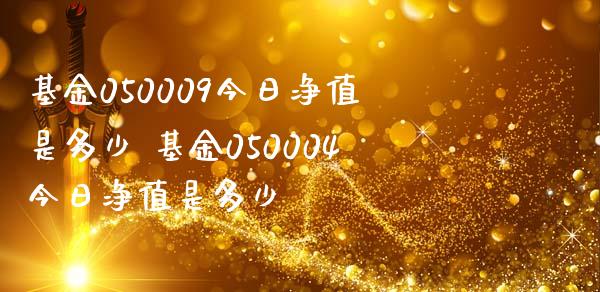基金050009今日净值是多少 基金050004今日净值是多少