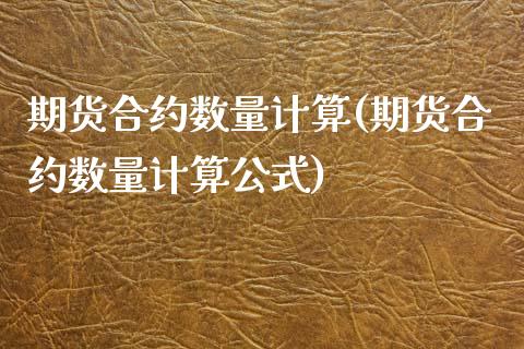 期货合约数量计算(期货合约数量计算公式)