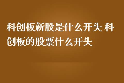 科创板新股是什么开头 科创板的股票什么开头_https://www.dglong8.com_股票理财_第1张
