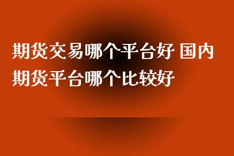 期货交易哪个平台好 国内期货平台哪个比较好