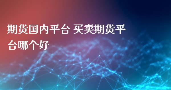 期货国内平台 买卖期货平台哪个好