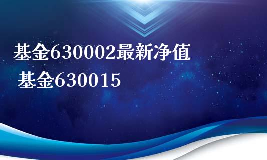 基金630002最新净值 基金630015