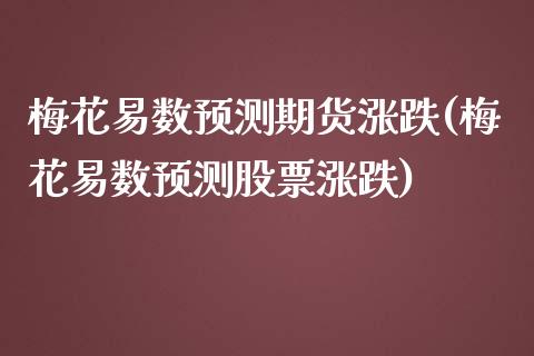梅花易数预测期货涨跌(梅花易数预测股票涨跌)