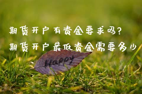 期货开户有资金要求吗? 期货开户最低资金需要多少