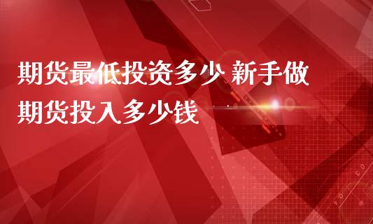 期货最低投资多少 新手做期货投入多少钱