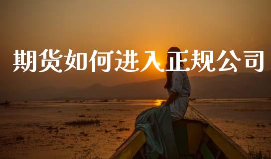 期货如何进入正规公司