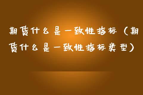 期货什么是一致性指标（期货什么是一致性指标类型）