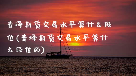青泽期货交易水平算什么段位(青泽期货交易水平算什么段位的)