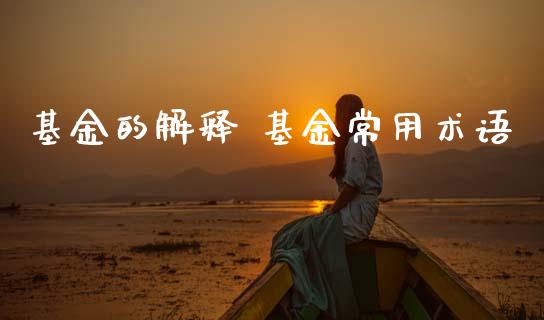 基金的解释 基金常用术语