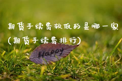 期货手续费较低的是哪一家(期货手续费排行)