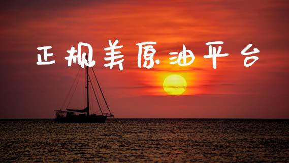 正规美原油平台