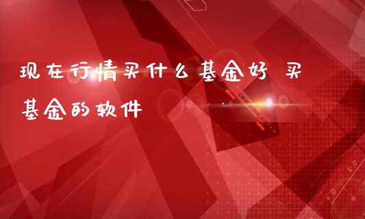 现在行情买什么基金好 买基金的软件