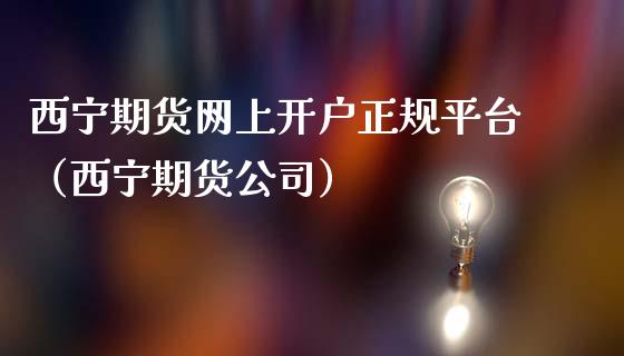 西宁期货网上开户正规平台（西宁期货公司）