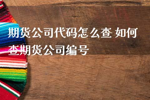 期货公司代码怎么查 如何查期货公司编号