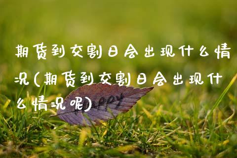 期货到交割日会出现什么情况(期货到交割日会出现什么情况呢)