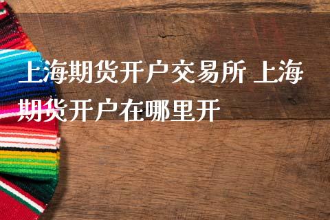 上海期货开户交易所 上海期货开户在哪里开