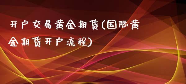 开户交易黄金期货(国际黄金期货开户流程)
