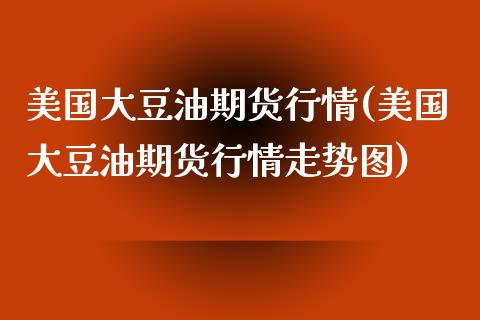 美国大豆油期货行情(美国大豆油期货行情走势图)