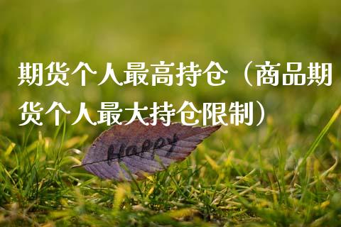 期货个人最高持仓（商品期货个人最大持仓限制）
