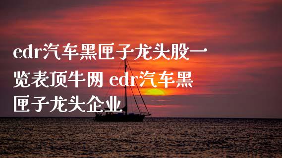 edr汽车黑匣子龙头股一览表顶牛网 edr汽车黑匣子龙头企业