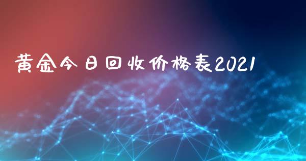 黄金今日回收价格表2021