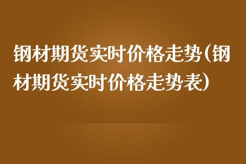 钢材期货实时价格走势(钢材期货实时价格走势表)_https://www.dglong8.com_期货理财_第1张