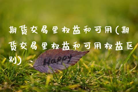 期货交易里权益和可用(期货交易里权益和可用权益区别)