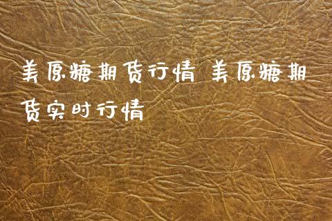 美原糖期货行情 美原糖期货实时行情