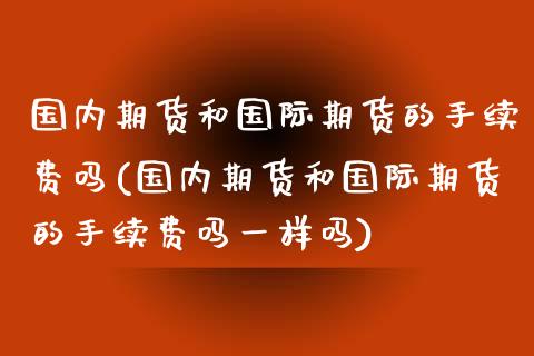 国内期货和国际期货的手续费吗(国内期货和国际期货的手续费吗一样吗)